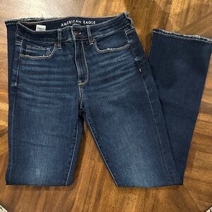 American Eagle Outfitters Women's High Rise Dark Blue Jeans